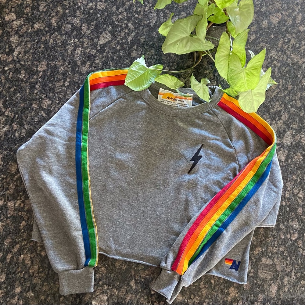 Aviator Nation BoltClassic CroppedCrew Sweatshirt